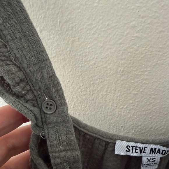 BB Dakota by Steve Madden Ella Flutter Strap Cotton Maxi Dress, XS, sage - Picture 4 of 7